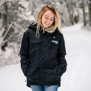 Gobi Heat Women's Shift 5 Zone Heated Snowboarding Jacket (Black)