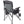 Black cooling camp chair by Gobi Heat, shown from the back with a mesh pocket and attached cup holder.