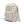 Light beige fabric Flap Pack Bag by Got Bag in 3/4 view, featuring a flap with buckle, front pocket, side pocket, and colorful zipper pull.