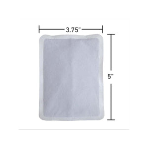 White rectangular warmer pad by Grabber, measuring 3.75 by 5 inches with a soft texture.