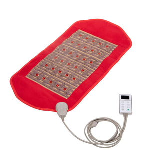 Red Amethyst Pad by HealthyLine, with a stone-studded center panel and an attached digital controller.