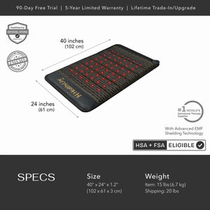HealthyLine Jet PEMF Far Infrared Heated Mat - 40x24 Inch