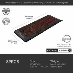 HealthyLine Jet Pro Plus PEMF Far Infrared Heated Mat - 74x28 Inch