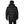 Black puffer winter parka jacket by Helly Hansen, shown from the back with a hood, worn by a man.