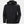 Black hooded midlayer jacket by Helly Hansen, featuring an HH logo on the collar, front zipper, and zippered pockets.