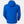 Blue hooded insulator jacket by Helly Hansen with HH logo on hood and lighter side panels, back view.