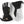Black and white 5 finger gloves by Hestra, made of leather and fabric, with Gore-Tex and Hestra logos on the adjustable cuffs.