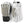 White leather and textile short gloves by Hestra, featuring textured grey panels, tan stitching, GORE-TEX logo, and a metal carabiner clip.