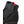 Black 5-finger glove by Hestra with an adjustable hook-and-loop wrist strap, red pull tab, tan stitching, padded design, and a green textured side panel.