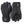 Black winter gloves by Hestra with textured palms, elastic cuffs, Velcro straps, and brand logos.