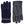 Dark blue knit and leather men's gloves by Hestra, featuring a leather wrist strap and pebbled leather palm.