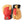 Tan leather and red fabric 3-finger gloves by Hestra, with black accents and adjustable wrist straps.