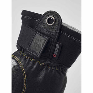 Hestra Unisex Couloir 5-Finger Ski Gloves (Black/White, 10)