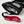 Black fabric mitten by Hestra with brown trim, white lining, a brand label, braided rope, and red logo strap.