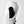 Close-up of a white leather junior mitten by Hestra with black detail, elastic wrist, and snap button closure.