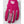 Fuchsia and grey ski glove by Hestra, featuring white Hestra branding with '1936' on the back and 'HESTRA' text on the middle finger.