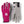 Pair of fuchsia and light grey ski gloves by Hestra, with 'HESTRA' branding, a 'GORE-TEX INFINIUM' label, and black wrist cuffs.