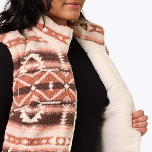 Mobile Warming Women's Upland Sherpa Long Printed Heated Vest