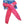 Pink evaporative cooling neck band by HyperKewl, folded in an X-shape over its blue product box.