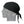 Black evaporative cooling skull cap by HyperKewl, tied at the back, side view on a clear mannequin.