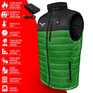 ActionHeat Philadelphia Eagles 5V Men's Colorblock Puffer Battery Heated Vest