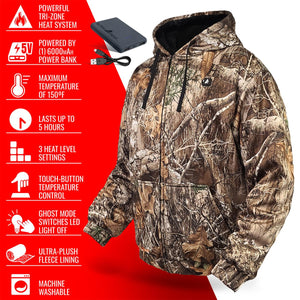 ActionHeat 5V Battery Heated Hunting Hoodie Jacket - Camouflage