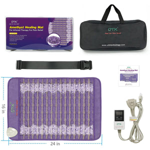 UTK Far Infrared Amethyst Healing Stone Heating Pad for Back Pain Relief