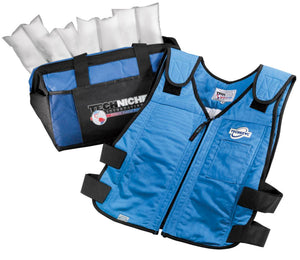 Techniche TechKewl 6626 Phase Change Cooling Vest with Inserts and Cooler - Blue - Front