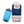 A dark blue and grey insulated cooler bag by Kanga Coolers, with a small top handle and a blue frost bar ice pack beside it.
