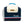 Navy blue and cream soft-sided cooler by Kanga Coolers with blue and red stripe detail, Kanga logo, and blue accented handle.
