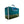Two-toned teal and moss green cooler by Kanga Coolers, with a blue KANGA label, white zipper, patterned stripe, and kangaroo graphic.