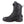 Black high-top winter boots by Korkers with a Boa lacing system, textured side panels, and orange sole accents, side view.