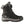 Black women's winter boots by Korkers with faux fur trim, Boa lacing system, and rugged gray and orange sole.