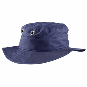 Navy terry-lined Ranger hat by Miracool with two visible metal grommets on the crown and a wide stitched brim.