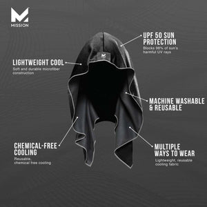 Mission Cooling Hoodie Towel - Black