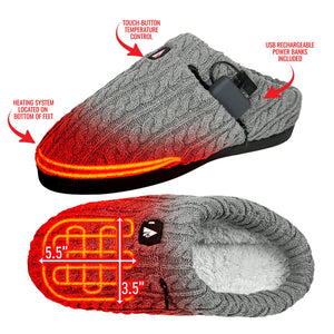 ActionHeat 5V Battery Heated Cable Knit Slippers