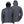 Men's charcoal grey softshell Adventure Heated Jacket by Mobile Warming, with front and back views, hood, zippered pockets, and adjustable cuffs.