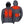 Charcoal grey hooded Men's Adventure Heated Jacket by Mobile Warming, shown front and back with glowing red heating elements.