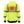 Neon yellow Men's HI-VIS Pullover Heated Hoodie by Mobile Warming, with grey reflective strips and an orange glowing heating element on the back.