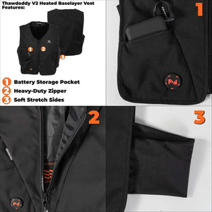 Mobile Warming 7.4V Unisex Smart Thawdaddy 2.0 Bluetooth Heated Vest