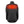 Black padded heated jacket by Mobile Warming, shown from the back with glowing red heating elements in a wavy pattern.