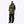 Olive green and black Men's anorak 1/4 zip heated hoodie by Mobile Warming, with a front pouch pocket, worn by a man with black pants.