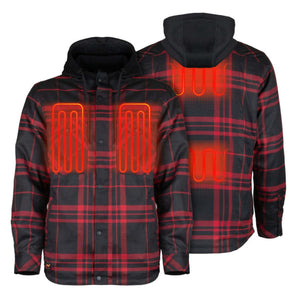 Mobile Warming Men's Flannel Hoodie Heated Jacket