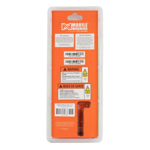 Black wireless heated sock battery dual pack with remote by Mobile Warming in clear retail packaging with orange backing.