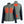Women's grey and navy hybrid heated jacket by Mobile Warming, showing glowing orange heating elements on chest, upper back, and lower back, with quilted body and smooth sleeves.