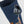 Navy blue wool blend heated sock by Mobile Warming with a black battery pack in a zippered side pocket and orange and grey patterns.