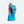 Blue insulated handheld water bottle by Nathan, featuring a clear body with red accents, a red cap, and a mesh hand strap.