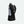 Black and transparent grey insulated handheld water bottle by Nathan, with a black mesh hand strap, dotted design, and reflective vertical stripe, angled view.