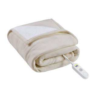 Serta Heated Fleece to Sherpa Throw - 50"Wx60"L