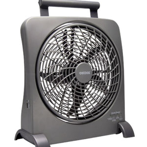 O2 Cool Treva 10" SmartPower Fan with USB Power Port & AC Adapter - Front